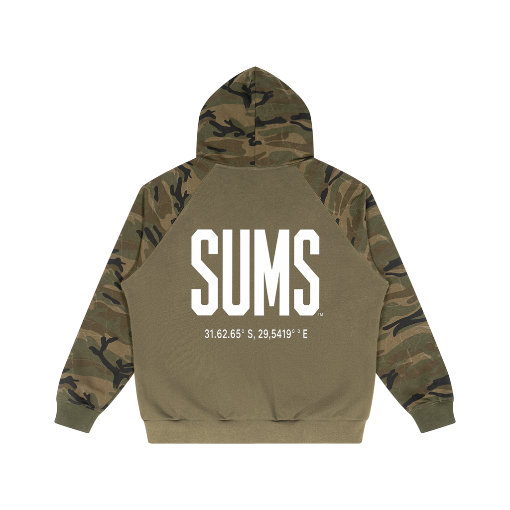 Unisex Camo-Splice Raglan Hoodie