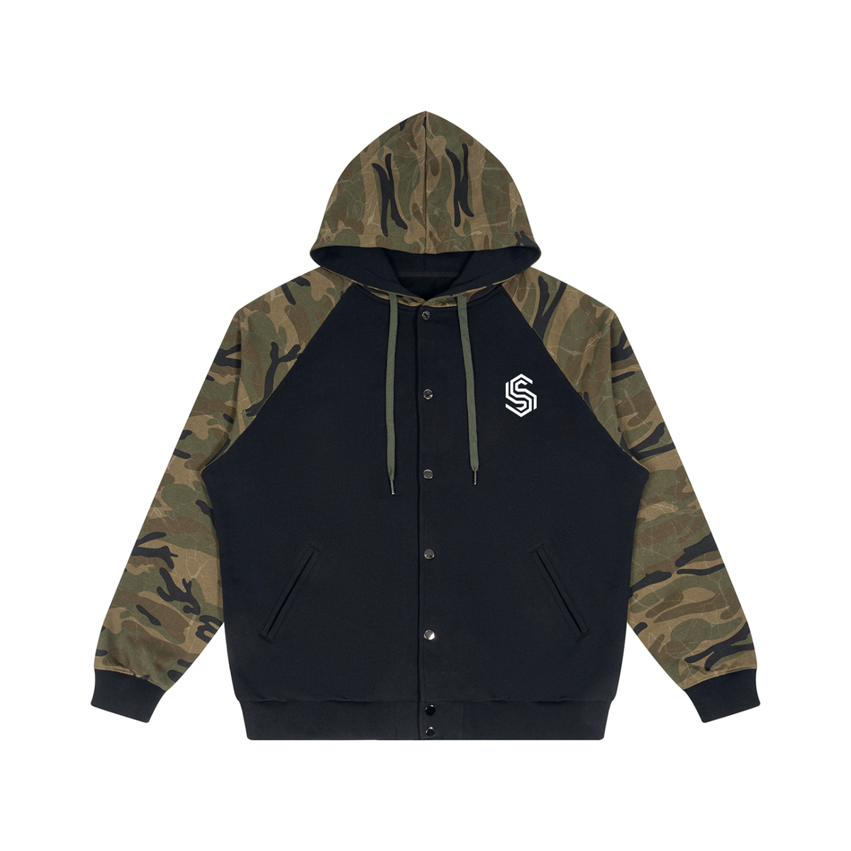 Unisex Camo-Splice Raglan Hoodie