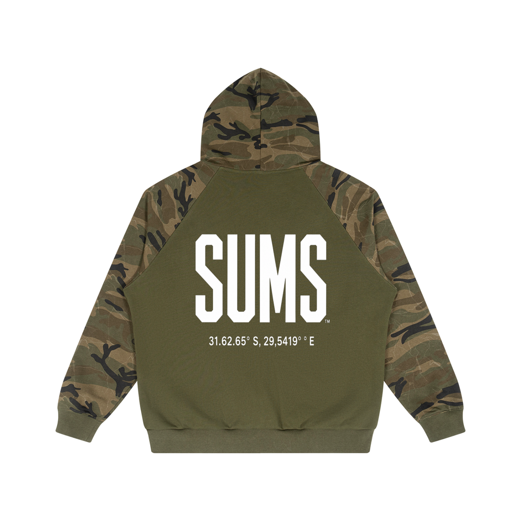 Unisex Camo-Splice Raglan Hoodie