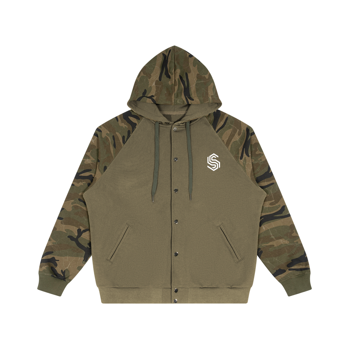 Unisex Camo-Splice Raglan Hoodie