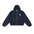 Men's Boxy Vintage Wash Hooded Denim Jacket